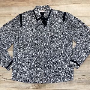 Jordan Petite Womens Size 8 Black & White Blouse